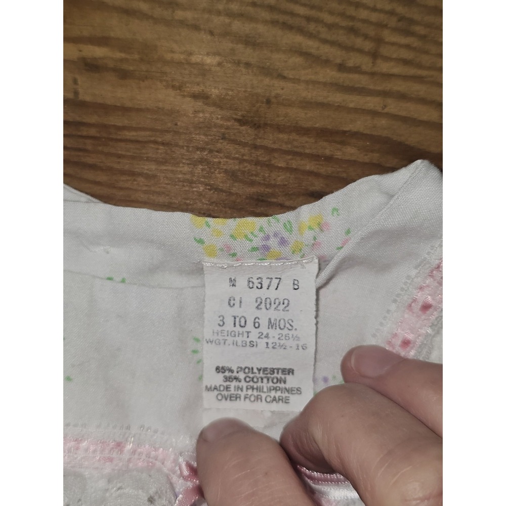Vintage Baby Girl Dress 3-6 Months Paper Tag Beautiful - Picture 2 of 7